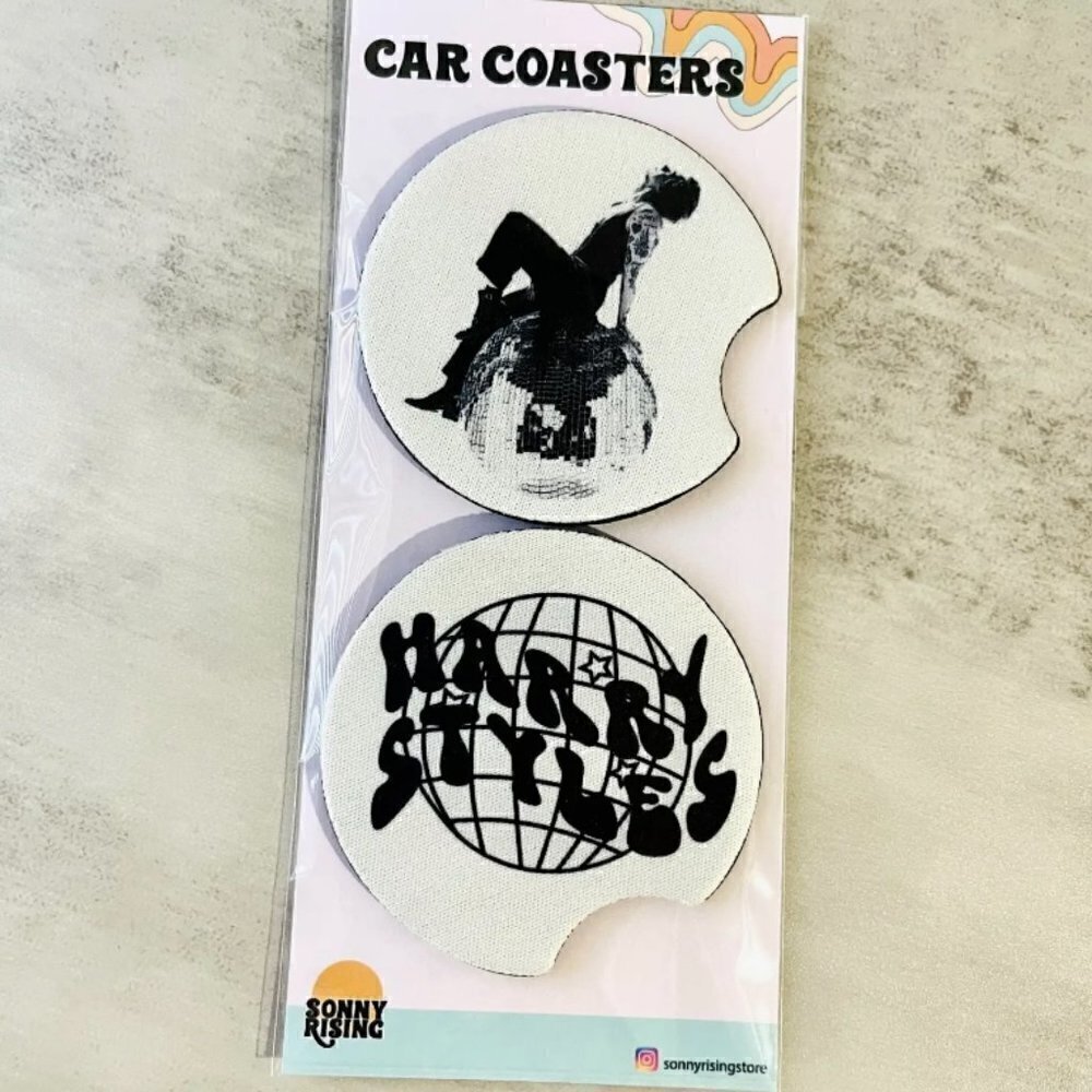 HARRY STYLES DISCO BALL CAR COASTERS - Picture 2 of 3